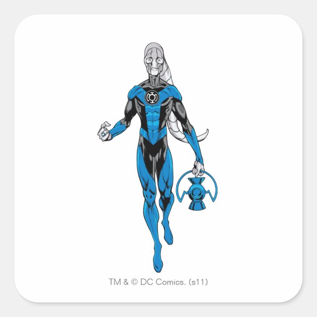 Blaue Lantern 4 Quadratischer Aufkleber (Vorderseite)