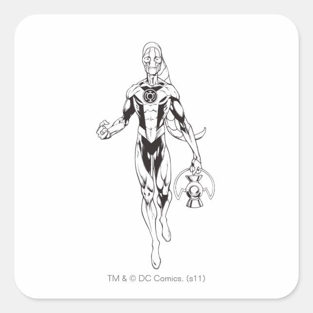 Blaue Lantern 6 Quadratischer Aufkleber (Vorderseite)