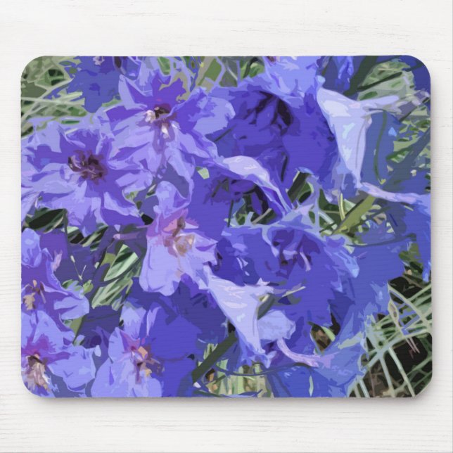 Blaue Larkspur-Blume auf einem Mousepad (Vorne)