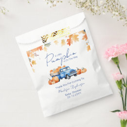 Blaue Lastwagen & Kleiner Kürbis auf dem Weg Baby Geschenktütchen