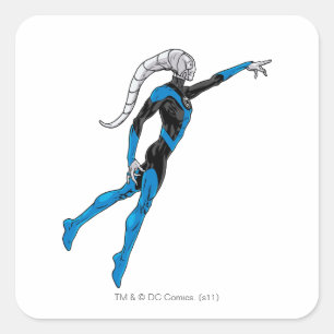 Blaue Laterne 10 Quadratischer Aufkleber