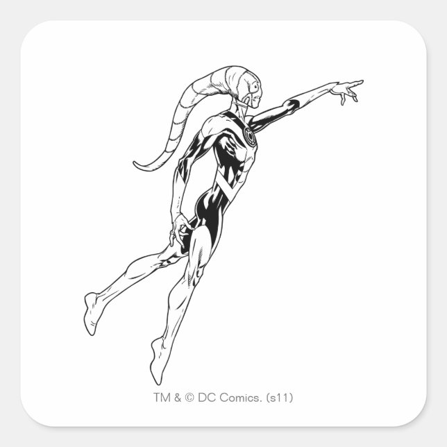 Blaue Laterne 11 Quadratischer Aufkleber (Vorderseite)