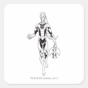 Blaue Laterne 6 Quadratischer Aufkleber