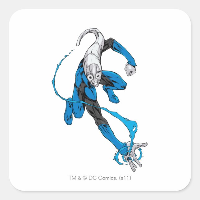 Blaue Laterne 7 Quadratischer Aufkleber (Vorderseite)