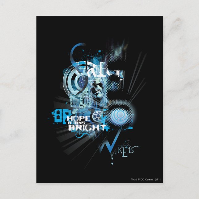 Blaue Laterne Grafik 1 Postkarte (Vorderseite)