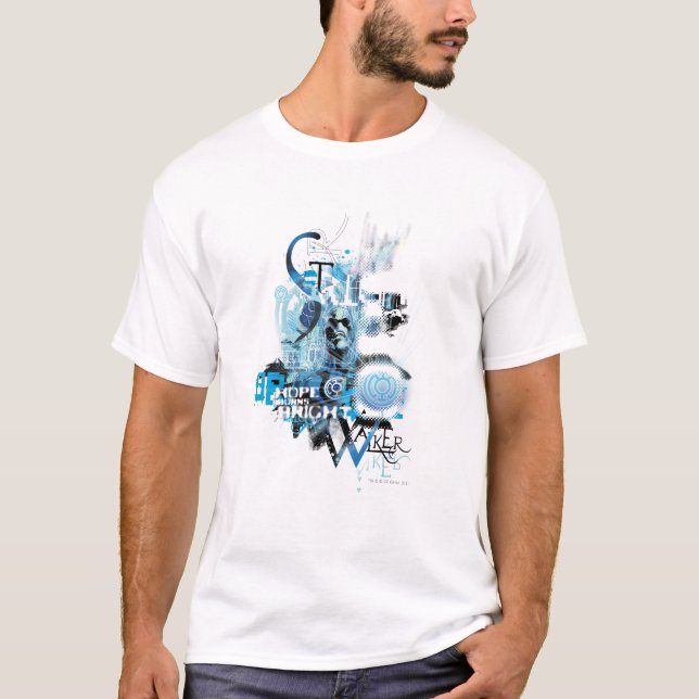 Blaue Laterne Grafik 1 T-Shirt (Vorderseite)