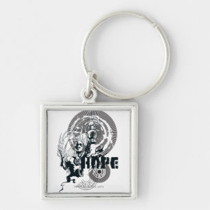 Blaue Laternen-Grafik 4 Schlüsselanhänger