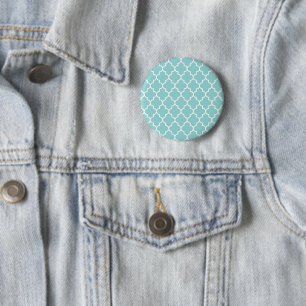 Blaue Latticework, Quatrefolie, marokkanischer Tre Button