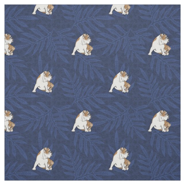 Blaue Lauae Bulldogge Stoff (Muster)