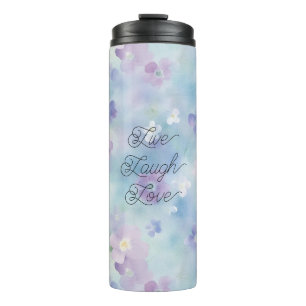 Blaue Lavendel Weiße Lila Blumen Thermosbecher