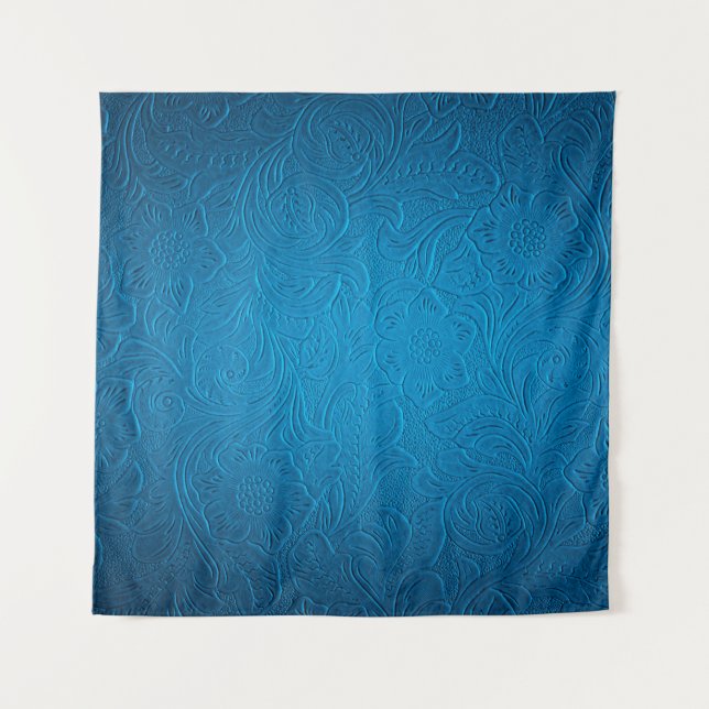 Blaue Lederstruktur Wandteppich (Vorderseite)