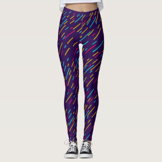 blaue Leggings mit bunten Linien, tights&leggings