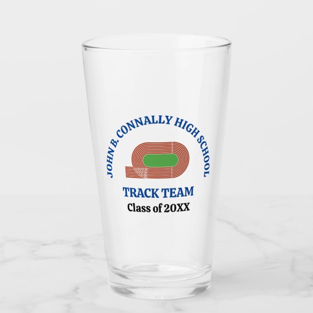 Blaue Leichtathletik-Mannschaft der High School pe Glas (Vorderseite)