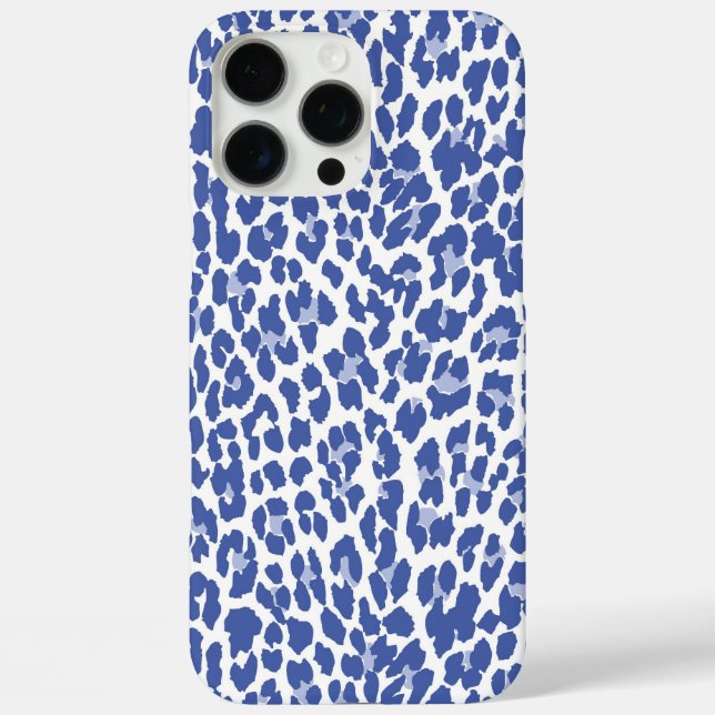 Blaue Leopard-Muster Case-Mate iPhone Hülle (Rückseite)