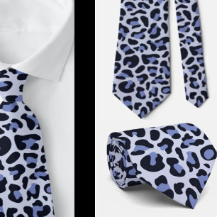 Blaue Leopard Print Trauzeugen Punk Rock Hochzeite Krawatte