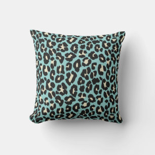 Blaue Leopard Rosettes Muster Kissen