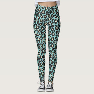 Blaue Leopard Rosettes Muster Leggings