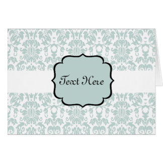 Blaue Letterpress-Damask-Karte