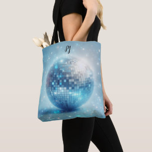 Blaue leuchtende Disco-Kugel Initialen
