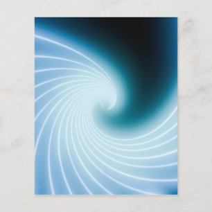 Blaue leuchtende Neon-Linienkunstwelle Flyer