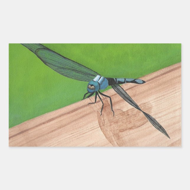 Blaue Libelle auf einem Rail Stickers (Vorderseite)