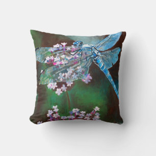 Blaue Libelle auf wilden Knoblauch Kissen