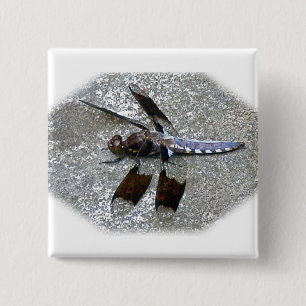 Blaue Libelle Button