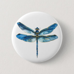 Blaue Libelle Button