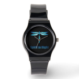 Blaue Libelle in der Illustration Armbanduhr