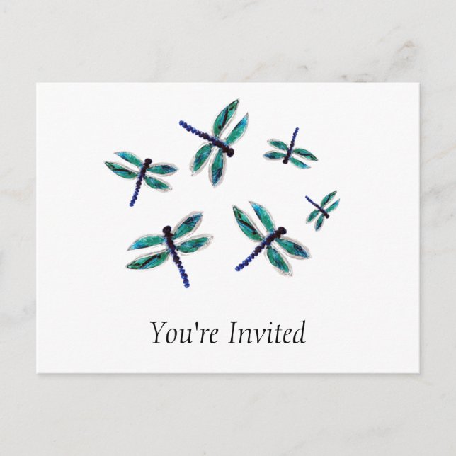 Blaue Libelle Postkarte (Vorderseite)