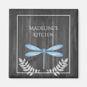 Blaue Libelle Rustikaler Magnet