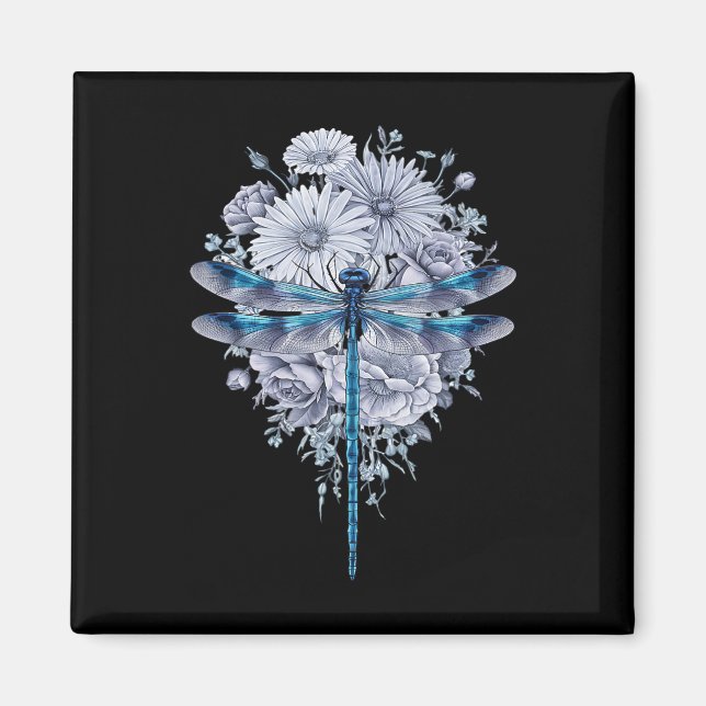 Blaue Libelle Wasserfarbeninsekten Magnet (Vorne)