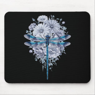 Blaue Libelle Wasserfarbeninsekten Mousepad