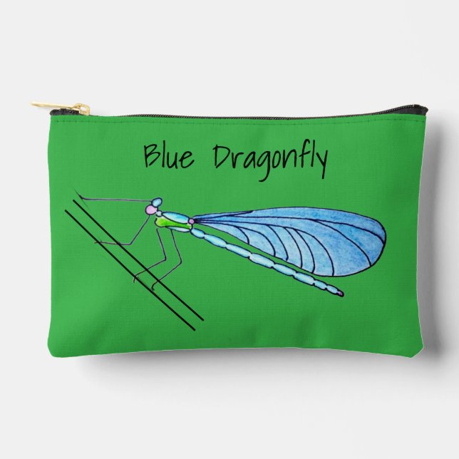 Blaue Libelle Zubehörtasche (Vorderseite)