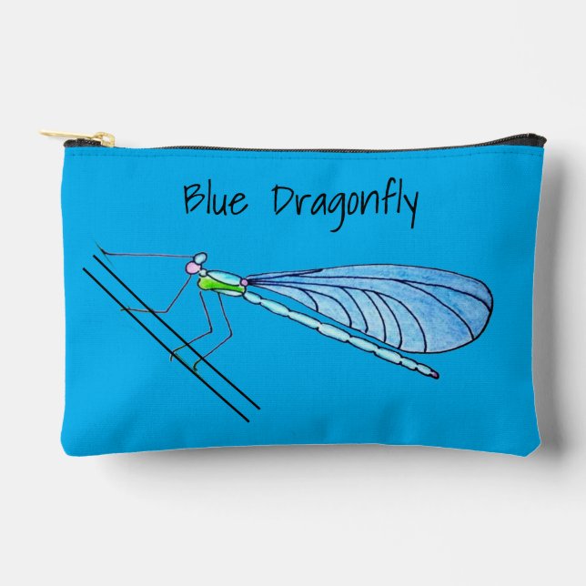 Blaue Libelle Zubehörtasche (Vorderseite)