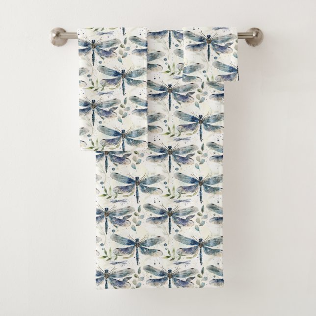 Blaue Libellen Badhandtuch Set (Insitu)