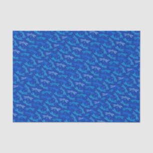 Blaue Libellen-eleganter Kobalt-Blau-Geburtstag Seidenpapier