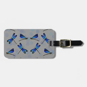 blaue Libellen Gepäckanhänger