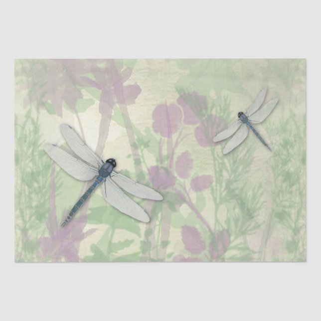 Blaue Libellen-Tissue-Papier Seidenpapier (Vorderseite)