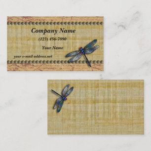 Blaue Libellen-Vintager Papyrus Visitenkarte