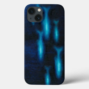 Blaue lichtdurchlässige Fisch-Silhouetten Case-Mate iPhone Hülle