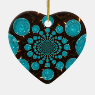 Blaue Lichter Keramikornament