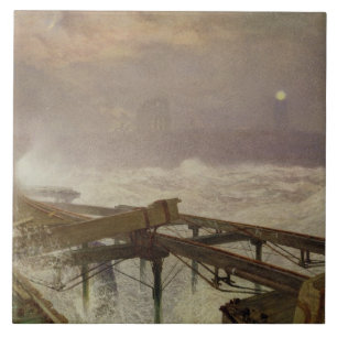 Blaue Lichter, Teignemouth Pier - Beleuchten der Fliese