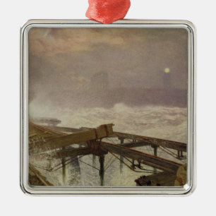 Blaue Lichter, Teignemouth Pier - Beleuchten der Ornament Aus Metall