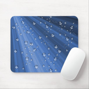 Blaue Lichtstrahlen und Blasen Mousepad