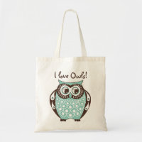 Blaue Liebe-Eulen-Taschen-Tasche der Tawny Eulen-I