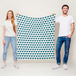 Blaue Liebe Fleecedecke