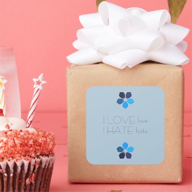 Blaue Liebe Hass Blume Aufkleber (Party)