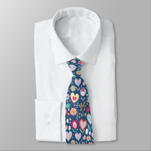 Blaue Liebe Herzmuster Sweetheart Krawatte