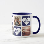 Blaue Liebe Herzstück Foto Beste Mama je Tasse<br><div class="desc">Personalisiert blaue Mama aller Tasse. Erstellen Sie das perfekte Geschenk für Ihre Mutter, indem Sie diese maßgeschneiderte Foto-Tasse mit Herz und Liebe mit dem Text und die beste Mutter je in ihnen. Perfektes Geschenk für Geburtstage, Ferien oder Muttertag. Fügen Sie einfach Ihre eigenen Fotos hinzu, um eine einzigartige beste Mutter...</div>